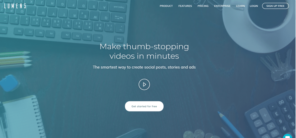 lumen5 text to video tool