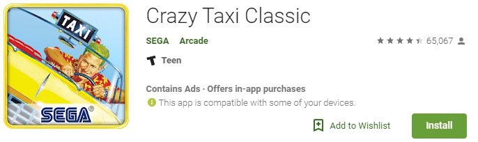 crazy taxi classic retro game