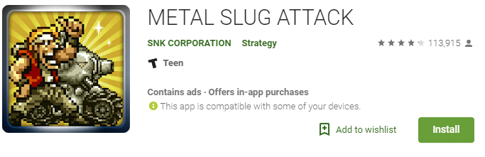 metal slug attack retro game