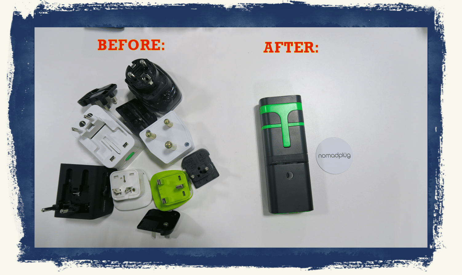 nomadplug travel adaptor before after
