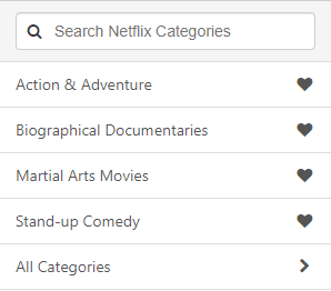 netflix categories