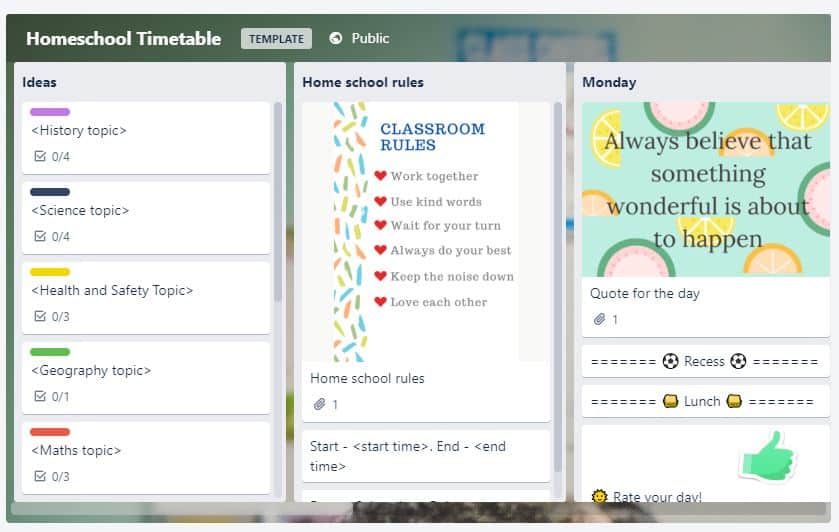 trello back to school tech