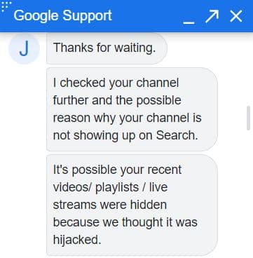 youtube support chat - thetechieguy